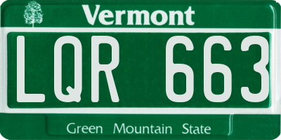 VT license plate LQR663