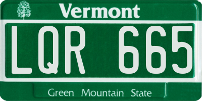 VT license plate LQR665