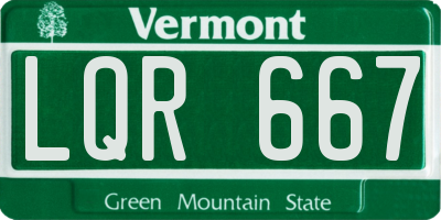 VT license plate LQR667