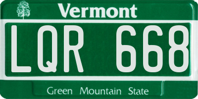 VT license plate LQR668