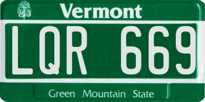 VT license plate LQR669