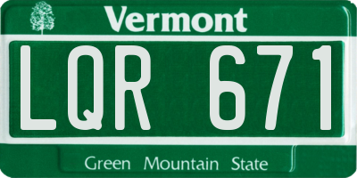 VT license plate LQR671