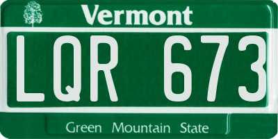 VT license plate LQR673