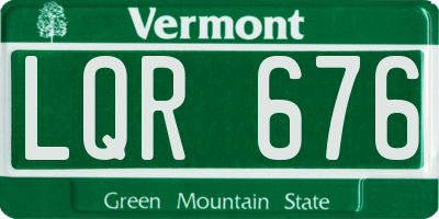 VT license plate LQR676