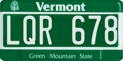 VT license plate LQR678