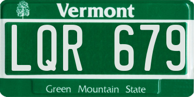 VT license plate LQR679