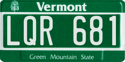 VT license plate LQR681