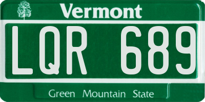 VT license plate LQR689