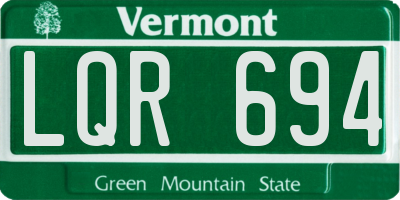 VT license plate LQR694