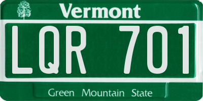 VT license plate LQR701