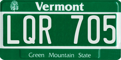 VT license plate LQR705