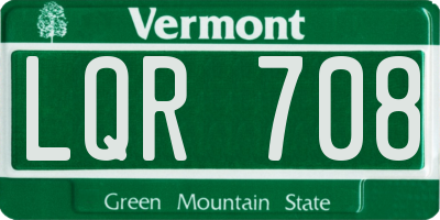 VT license plate LQR708
