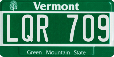 VT license plate LQR709