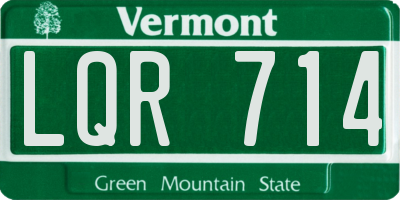VT license plate LQR714