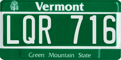 VT license plate LQR716