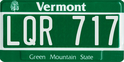 VT license plate LQR717