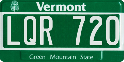 VT license plate LQR720