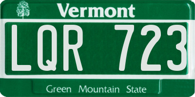 VT license plate LQR723