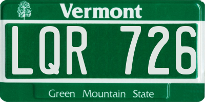 VT license plate LQR726