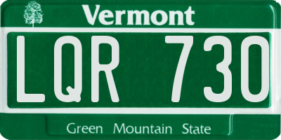 VT license plate LQR730