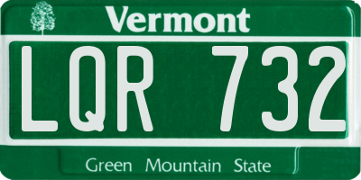 VT license plate LQR732