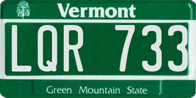 VT license plate LQR733