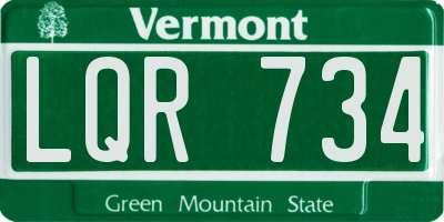 VT license plate LQR734