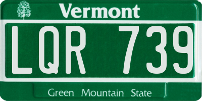 VT license plate LQR739