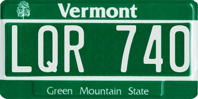 VT license plate LQR740