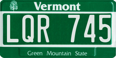 VT license plate LQR745