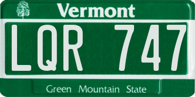 VT license plate LQR747