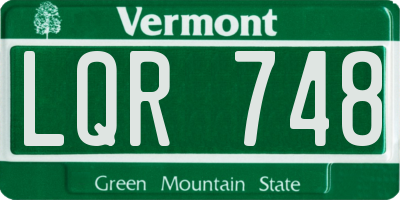 VT license plate LQR748