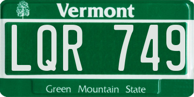 VT license plate LQR749