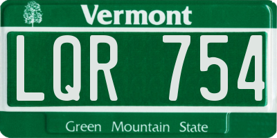 VT license plate LQR754