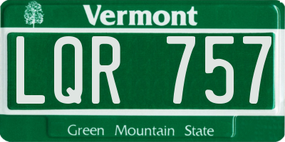 VT license plate LQR757