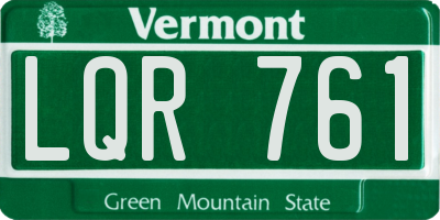VT license plate LQR761