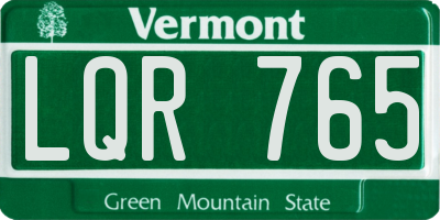 VT license plate LQR765