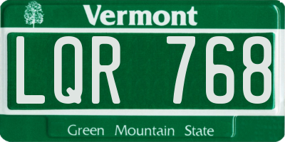 VT license plate LQR768