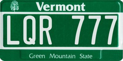 VT license plate LQR777
