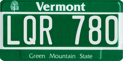 VT license plate LQR780