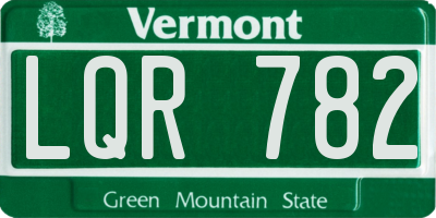 VT license plate LQR782