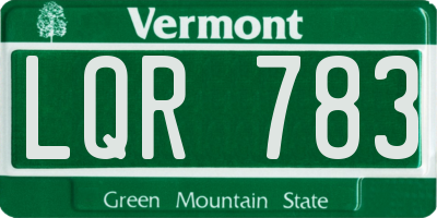 VT license plate LQR783