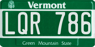 VT license plate LQR786