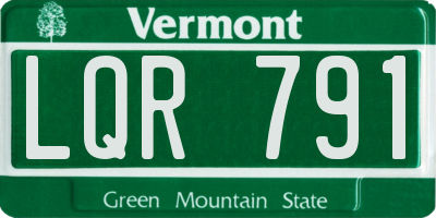 VT license plate LQR791