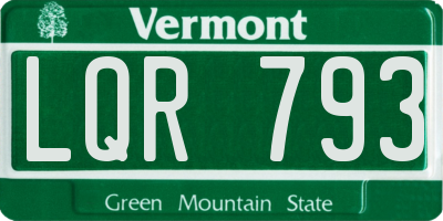 VT license plate LQR793