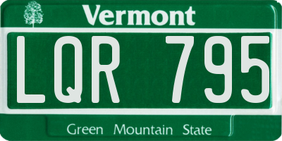 VT license plate LQR795