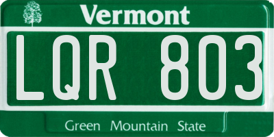 VT license plate LQR803
