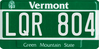 VT license plate LQR804