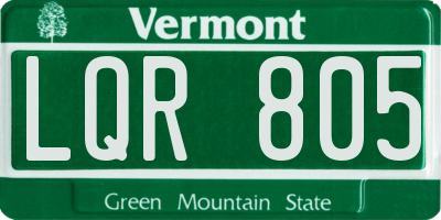 VT license plate LQR805