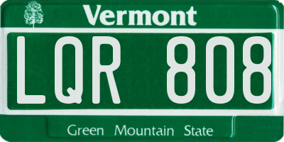 VT license plate LQR808